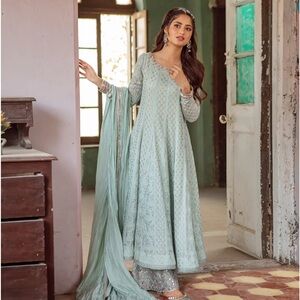 Faiza Saqlain Naaz suit pakistani designer shalwar kameez size Large NWT
